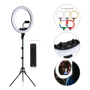 ARO DE LUZ LED DIVITECH 18" RGB CON TRIPIE EL-LA-AR-0011